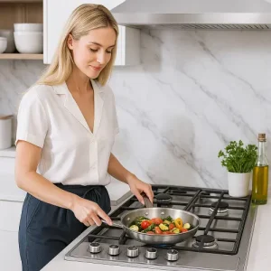 ⁦مسطح غاز بلت إن أرو 90 سم – 5 شعلات ساباف – صناعة تركية⁩ - الصورة ⁦2⁩